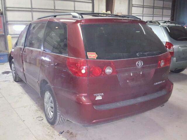 5TDZA23C26S497256 - 2006 TOYOTA SIENNA CE BURGUNDY photo 3