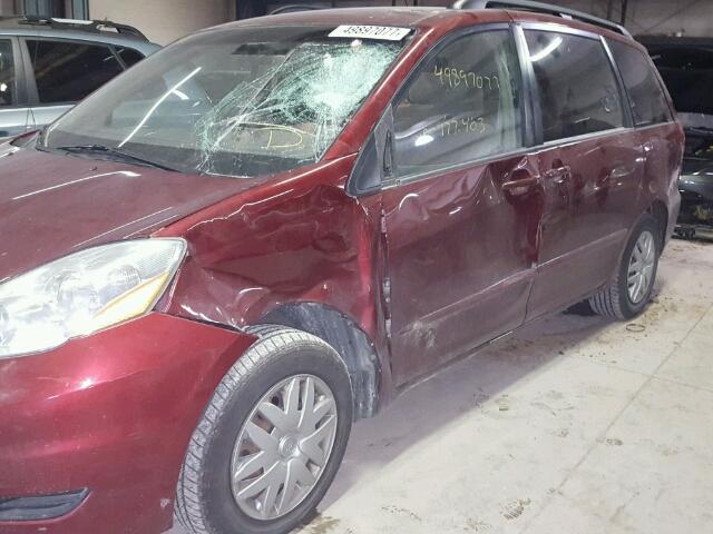 5TDZA23C26S497256 - 2006 TOYOTA SIENNA CE BURGUNDY photo 9