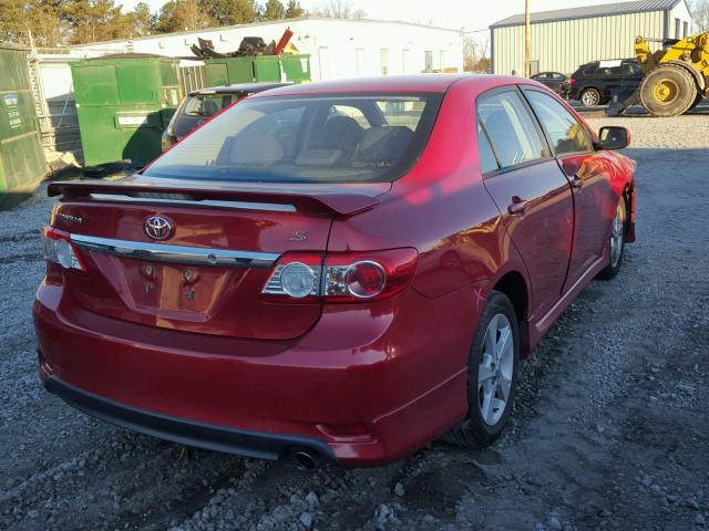 2T1BU4EE2BC552343 - 2011 TOYOTA COROLLA BA BURGUNDY photo 4