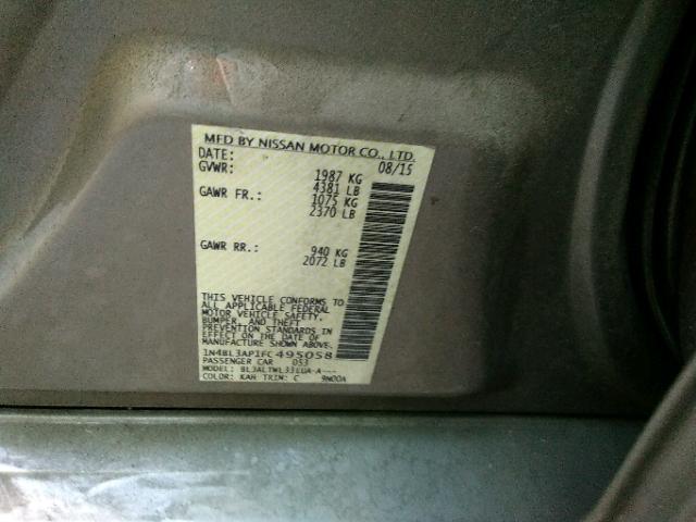 1N4BL3AP1FC495058 - 2015 NISSAN ALTIMA 3.5 SILVER photo 10