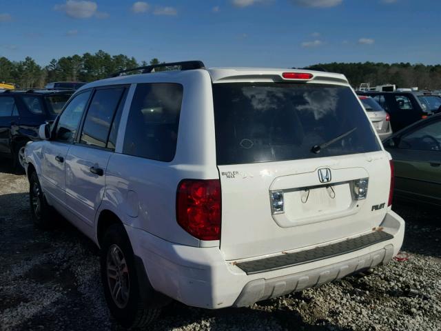 5FNYF18615B010318 - 2005 HONDA PILOT EXL WHITE photo 3