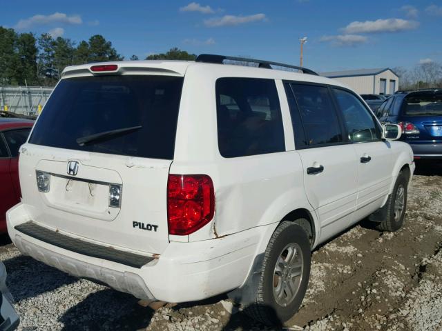 5FNYF18615B010318 - 2005 HONDA PILOT EXL WHITE photo 4