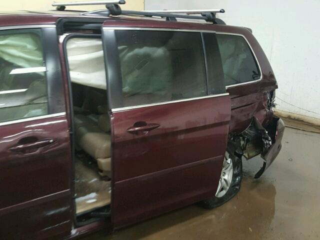 5FNRL38697B442277 - 2007 HONDA ODYSSEY EX BURGUNDY photo 9