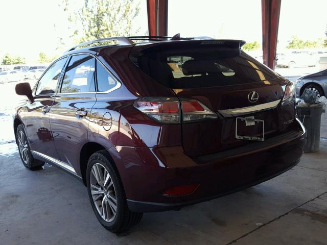 JTJZK1BA5F2425057 - 2015 LEXUS RX 350 MAROON photo 3