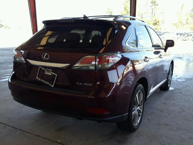 JTJZK1BA5F2425057 - 2015 LEXUS RX 350 MAROON photo 4