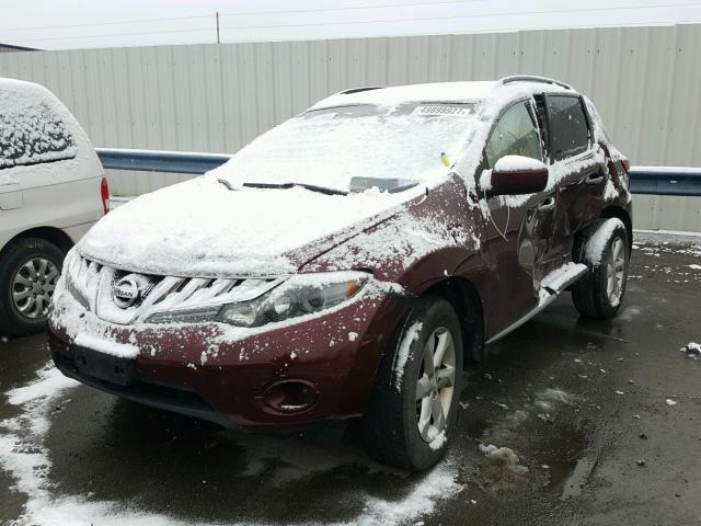 JN8AZ18W89W103707 - 2009 NISSAN MURANO S/S MAROON photo 2