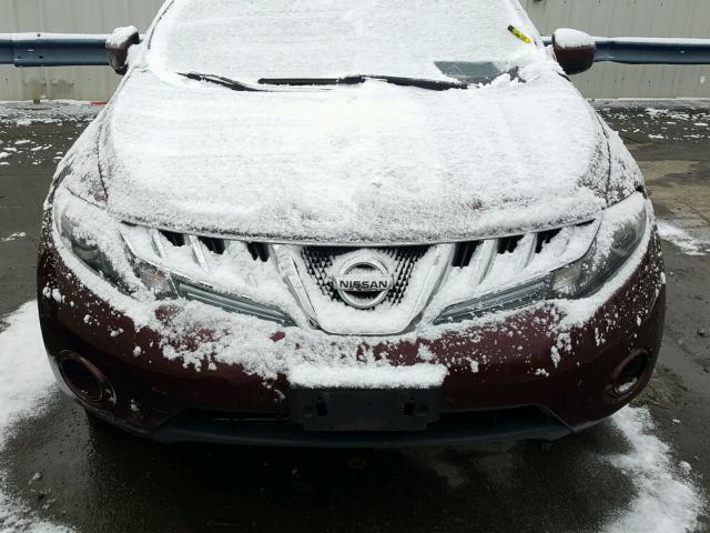 JN8AZ18W89W103707 - 2009 NISSAN MURANO S/S MAROON photo 7