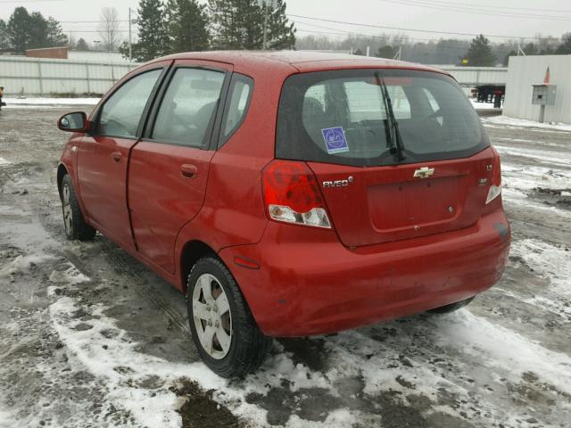 KL1TD666X7B728298 - 2007 CHEVROLET AVEO BASE RED photo 3