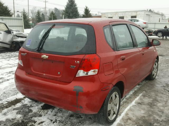 KL1TD666X7B728298 - 2007 CHEVROLET AVEO BASE RED photo 4