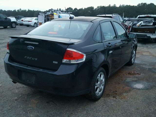 1FAHP35N88W269219 - 2008 FORD FOCUS SE BLACK photo 4