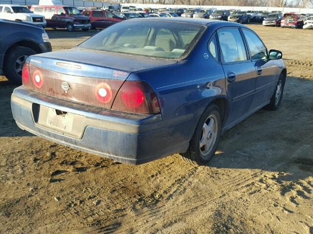 2G1WF52E939343438 - 2003 CHEVROLET IMPALA BLUE photo 4