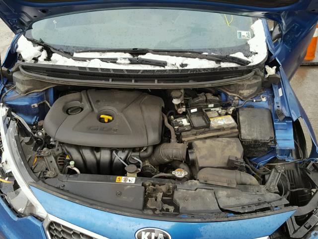 KNAFX4A88E5084898 - 2014 KIA FORTE EX BLUE photo 7