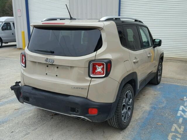 ZACCJADT8GPC50708 - 2016 JEEP RENEGADE L TAN photo 4