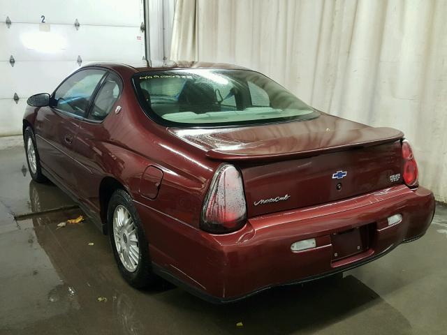 2G1WW12E3Y9282975 - 2000 CHEVROLET MONTE CARL მუქწითელი ფოტო 3