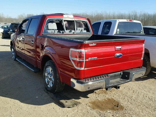 1FTFW1CT7DKE74705 - 2013 FORD F150 SUPER RED photo 3