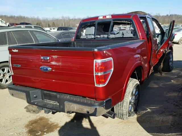 1FTFW1CT7DKE74705 - 2013 FORD F150 SUPER RED photo 4