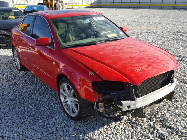 WAUDH98E48A104539 - 2008 AUDI A4 3.2 QUA RED photo 1