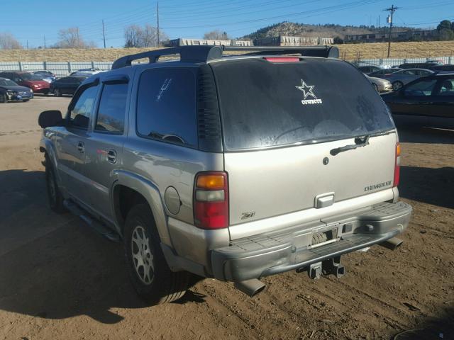 1GNEK13Z12R315850 - 2002 CHEVROLET TAHOE K150 TAN photo 3