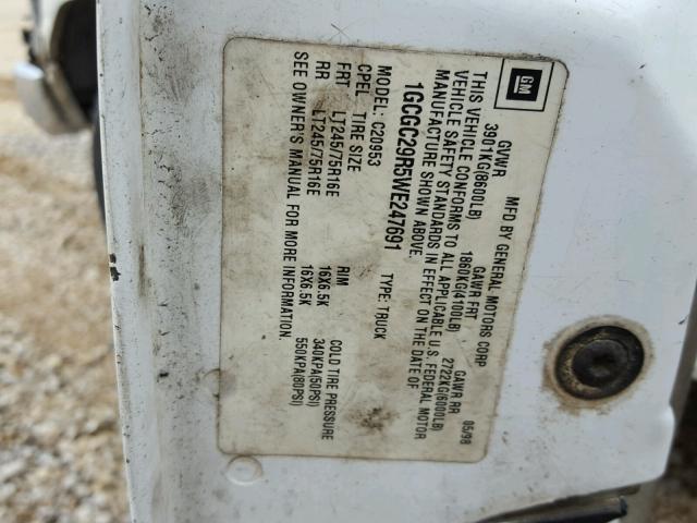 1GCGC29R5WE247691 - 1998 CHEVROLET GMT-400 C2 WHITE photo 10