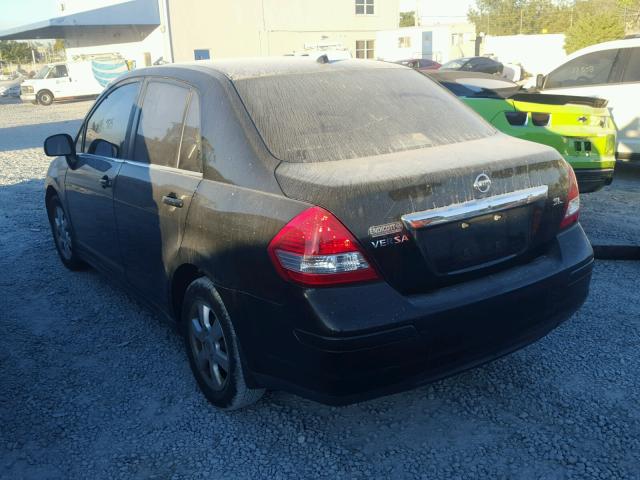 3N1BC11E17L410564 - 2007 NISSAN VERSA S BLACK photo 3