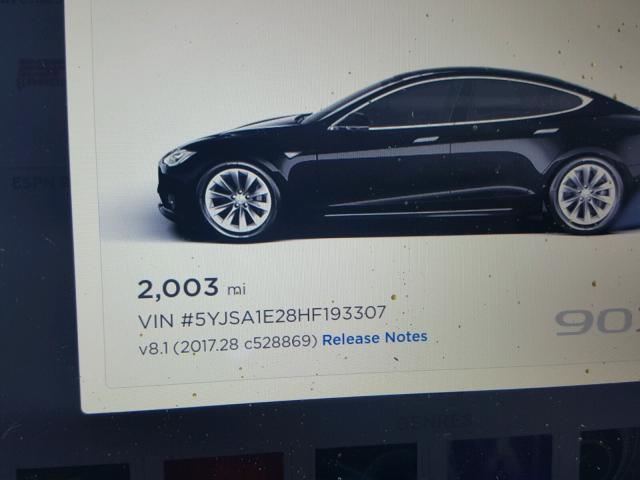 5YJSA1E28HF193307 - 2017 TESLA MODEL S BLACK photo 10