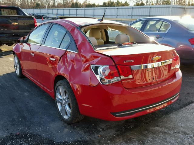 1G1PG5SB7D7252629 - 2013 CHEVROLET CRUZE LTZ RED photo 3