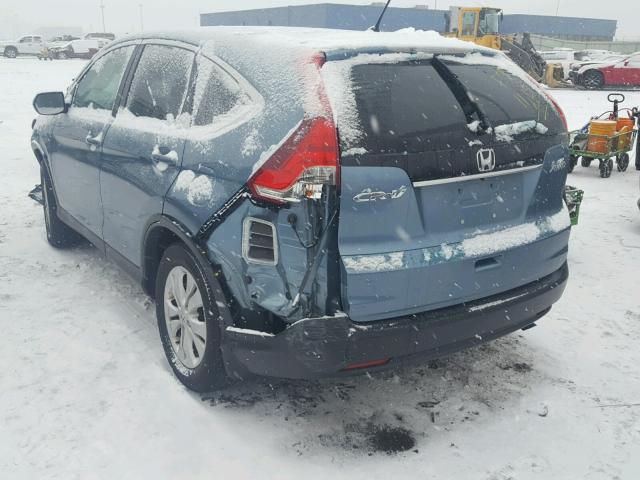 2HKRM4H58EH613013 - 2014 HONDA CR-V EX BLUE photo 3