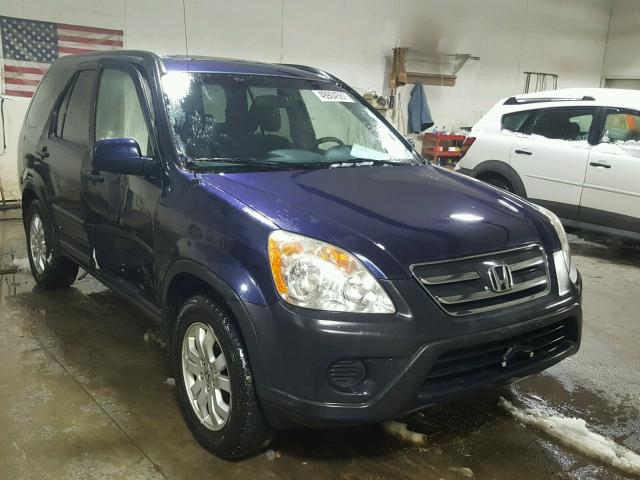 JHLRD78836C005606 - 2006 HONDA CR-V EX BLUE photo 1