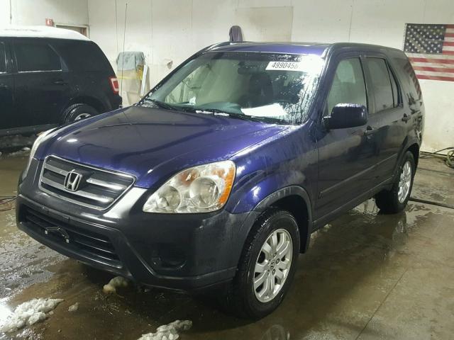 JHLRD78836C005606 - 2006 HONDA CR-V EX BLUE photo 2