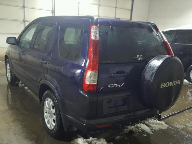 JHLRD78836C005606 - 2006 HONDA CR-V EX BLUE photo 3