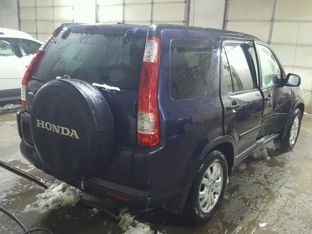 JHLRD78836C005606 - 2006 HONDA CR-V EX BLUE photo 4