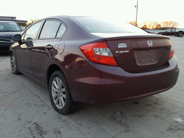 19XFB2F88CE050542 - 2012 HONDA CIVIC EX მუქწითელი ფოტო 3