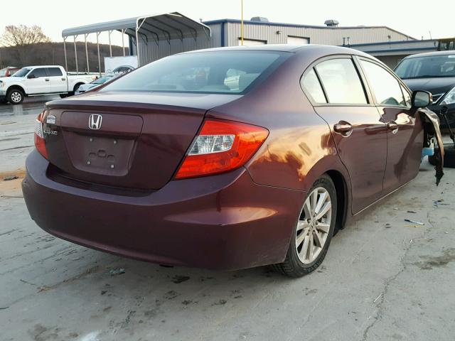 19XFB2F88CE050542 - 2012 HONDA CIVIC EX მუქწითელი ფოტო 4