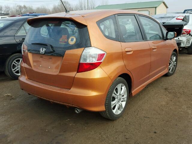 JHMGE8H54BS009935 - 2011 HONDA FIT SPORT ORANGE photo 4