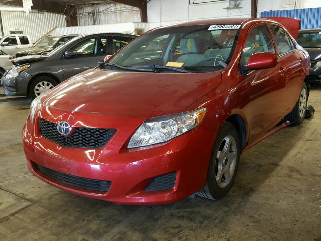 1NXBU4EE6AZ325640 - 2010 TOYOTA COROLLA BA RED photo 2