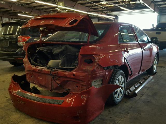 1NXBU4EE6AZ325640 - 2010 TOYOTA COROLLA BA RED photo 4