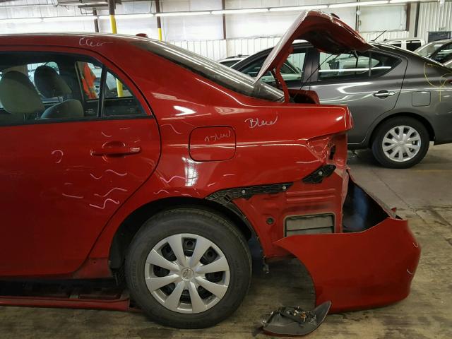 1NXBU4EE6AZ325640 - 2010 TOYOTA COROLLA BA RED photo 9