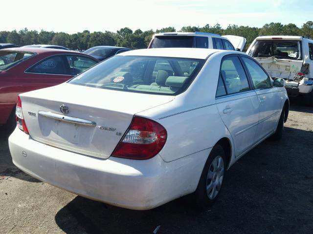 4T1BE32K62U038057 - 2002 TOYOTA CAMRY LE WHITE photo 4