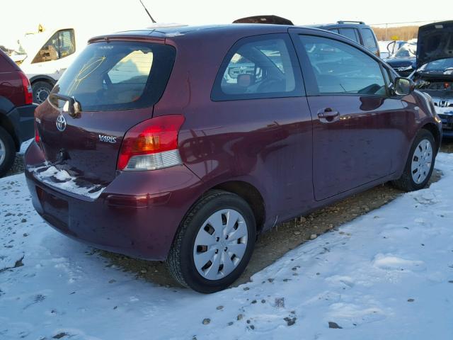 JTDJT903895253769 - 2009 TOYOTA YARIS BURGUNDY photo 4