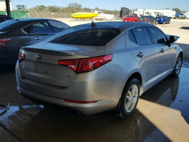 KNAGM4A70D5392599 - 2013 KIA OPTIMA LX SILVER photo 4