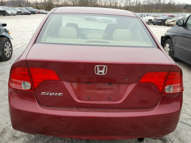 1HGFA16586L146915 - 2006 HONDA CIVIC LX RED photo 10