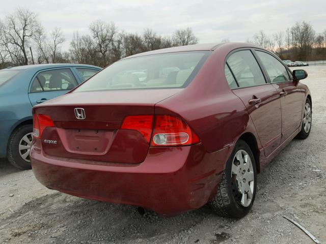 1HGFA16586L146915 - 2006 HONDA CIVIC LX RED photo 4