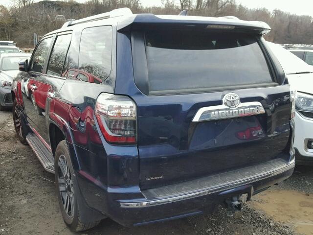 JTEBU5JR8G5313989 - 2016 TOYOTA 4RUNNER SR BLUE photo 3