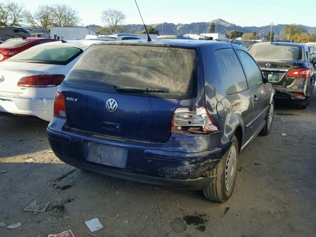 9BWBK61J124054258 - 2002 VOLKSWAGEN GOLF GL BLUE photo 4