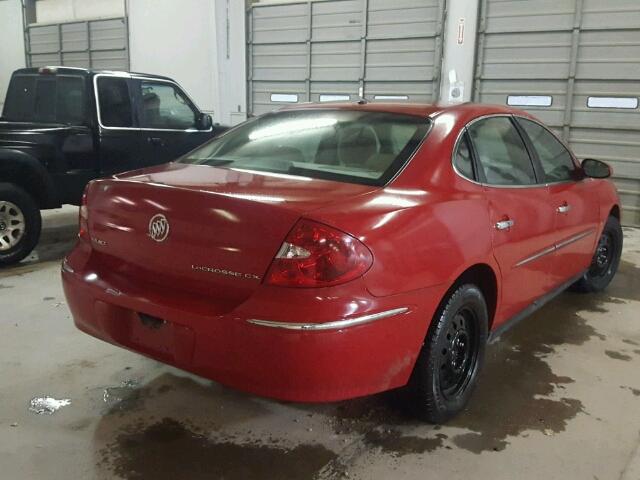 2G4WC582581271233 - 2008 BUICK LACROSSE C RED photo 4