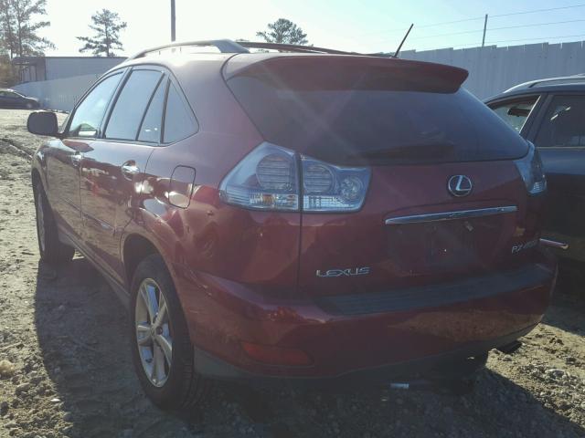 JTJGW31U682008570 - 2008 LEXUS RX 400H BURGUNDY photo 3