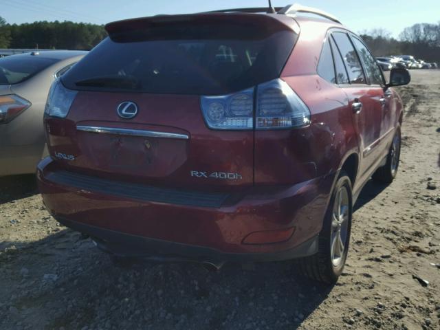 JTJGW31U682008570 - 2008 LEXUS RX 400H BURGUNDY photo 4