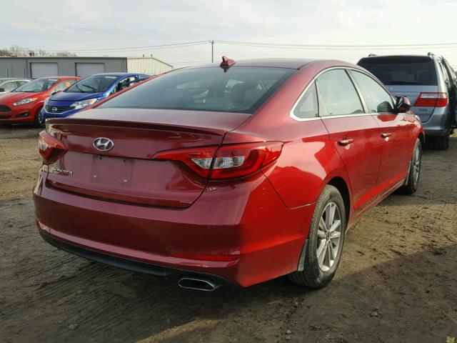 5NPE24AF3GH379504 - 2016 HYUNDAI SONATA SE MAROON photo 4