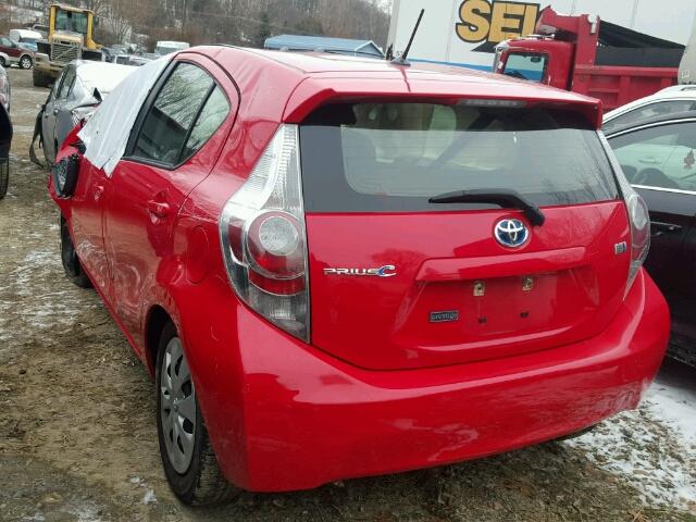 JTDKDTB30C1526648 - 2012 TOYOTA PRIUS RED photo 3