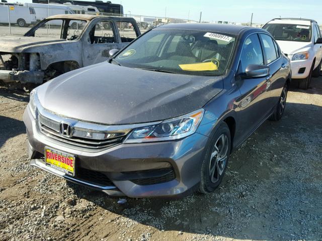 1HGCR2F30HA301360 - 2017 HONDA ACCORD LX GRAY photo 2